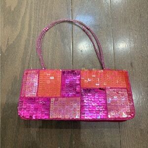 Vintage pink and orange sequin purse. Zara Larson summer core!